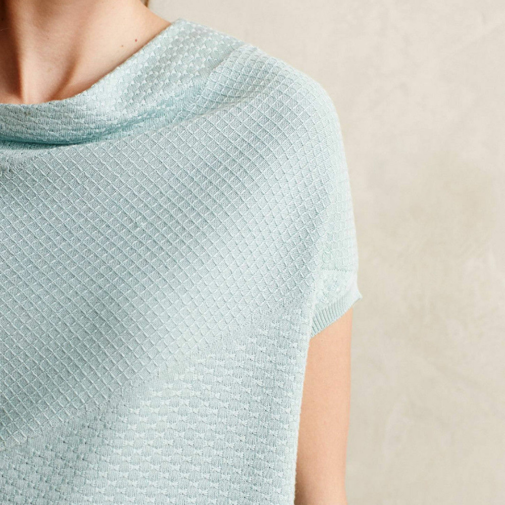 Anthropologie Crossways Patterned Pullover by Moth Size S Mint Green Top